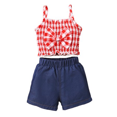 Kucnuzki 12 Months Baby Girl Summer Outfits Shorts Sets 18 Months Sling Plaid Prints Bowknot Camisole Tops Elastic Cozy Shorts 2PCS Set Red
Kucnuzki 12 Months Baby Girl Summer Outfits Shorts Sets 18 Months Sling Plaid Prints Bowknot Camisole Tops Elastic Cozy Shorts 2PCS Set Red