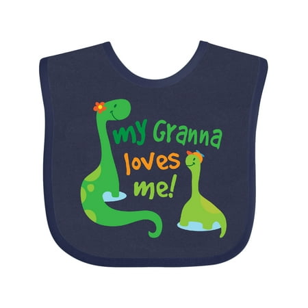 Inktastic My Granna Loves Me Grandson Gift Baby Boy Bib