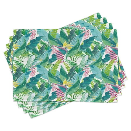 Leaf Placemats Set of 4 Summer Spring in Exotic Island with Flowers Plumeria Lilac Image Washable Fabric Place Mats for Dining Room Kitchen Table Decor Pink Pale Blue Yellow and Green by Ambesonne
Leaf Placemats Set of 4 Summer Spring in Exotic Island with Flowers Plumeria Lilac Image Washable Fabric Place Mats for Dining Room Kitchen Table Decor Pink Pale Blue Yellow and Green by Ambesonne