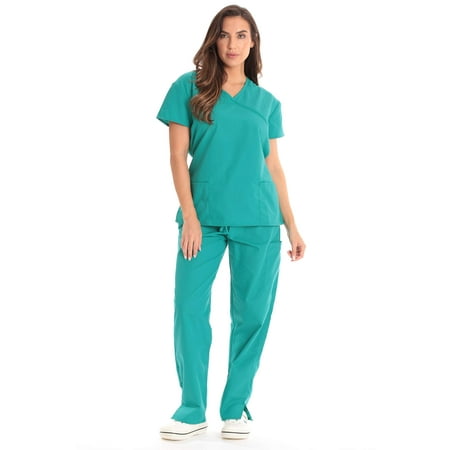 Just Love Women s Scrub Sets Medical Scrubs (Tie Back) (X-Small Teal)