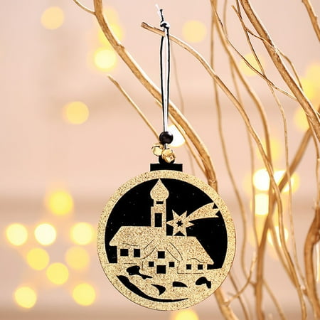 Ameiqe Wooden Pendant Plaques Glittery Christmas Decoration Hanging Xmas Tree Ornament Seasonal Decorative Pieces(House)
Ameiqe Wooden Pendant Plaques Glittery Christmas Decoration Hanging Xmas Tree Ornament Seasonal Decorative Pieces(House)