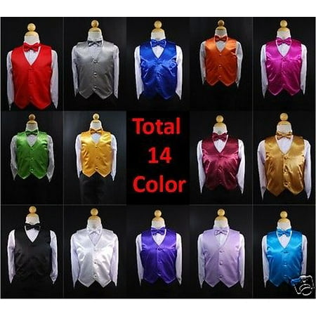 2pc Satin Vest + Bow Tie only New Baby Toddler Boy S-XL 2T-4T 5 6 7 8 10 12-28
2pc Satin Vest + Bow Tie only New Baby Toddler Boy S-XL 2T-4T 5 6 7 8 10 12-28