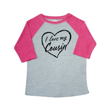 Inktastic I Love My Cousin in Black Chalk Heart Gift Toddler Boy or Toddler Girl T-Shirt