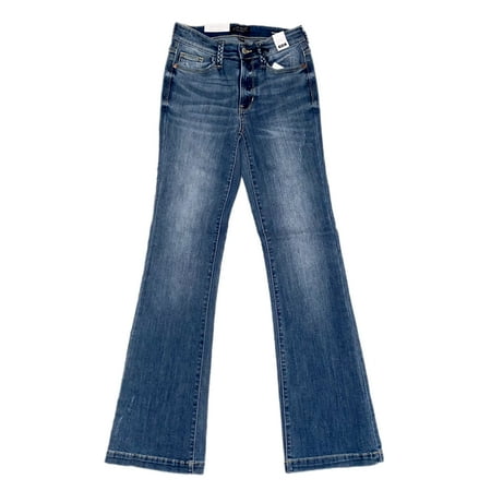Judy Blue Mid Rise Braided Belt Loops Slim Bootcut Denim 82456