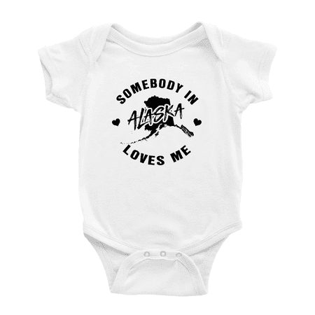 Somebody in Alaska Loves Me Cute Baby Bodysuit 0-3 Months