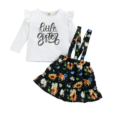 NZRVAWS Baby Girls Outfits Letter Print Long Sleeve Ruffle Sleeve Round Neck Top +Sunflower Print Straps Suspender Skirts 2Pcs Clothes Set 12-18 Months White
NZRVAWS Baby Girls Outfits Letter Print Long Sleeve Ruffle Sleeve Round Neck Top +Sunflower Print Straps Suspender Skirts 2Pcs Clothes Set 12-18 Months White