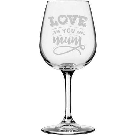 Happy Mother s Day Etched 12.75oz Libbey Wine Glass Love You Mum