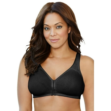 QWZNDZGR Women s Plus Size Wireless Front-Close Cotton Comfort Bra