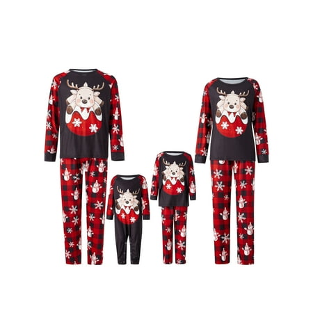Christmas Pajamas for Family Long Sleeve Elk Print Tops + Plaid Pants Set Sleepwear
Christmas Pajamas for Family Long Sleeve Elk Print Tops + Plaid Pants Set Sleepwear
