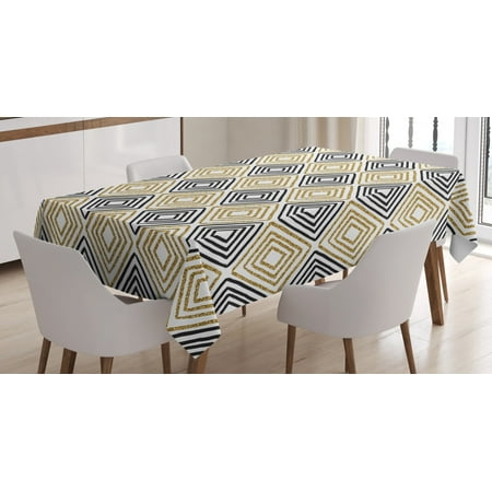 Modern Tablecloth Square Shaped Lines with Inner Gold Toned Bands Minimalist Elegance Boho Design Rectangular Table Cover for Dining Room Kitchen 60 X 90 Inches Black White by Ambesonne
Modern Tablecloth Square Shaped Lines with Inner Gold Toned Bands Minimalist Elegance Boho Design Rectangular Table Cover for Dining Room Kitchen 60 X 90 Inches Black White by Ambesonne