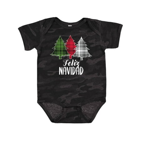 Inktastic Feliz Navidad Plaid Trees Gift Baby Boy or Baby Girl Bodysuit