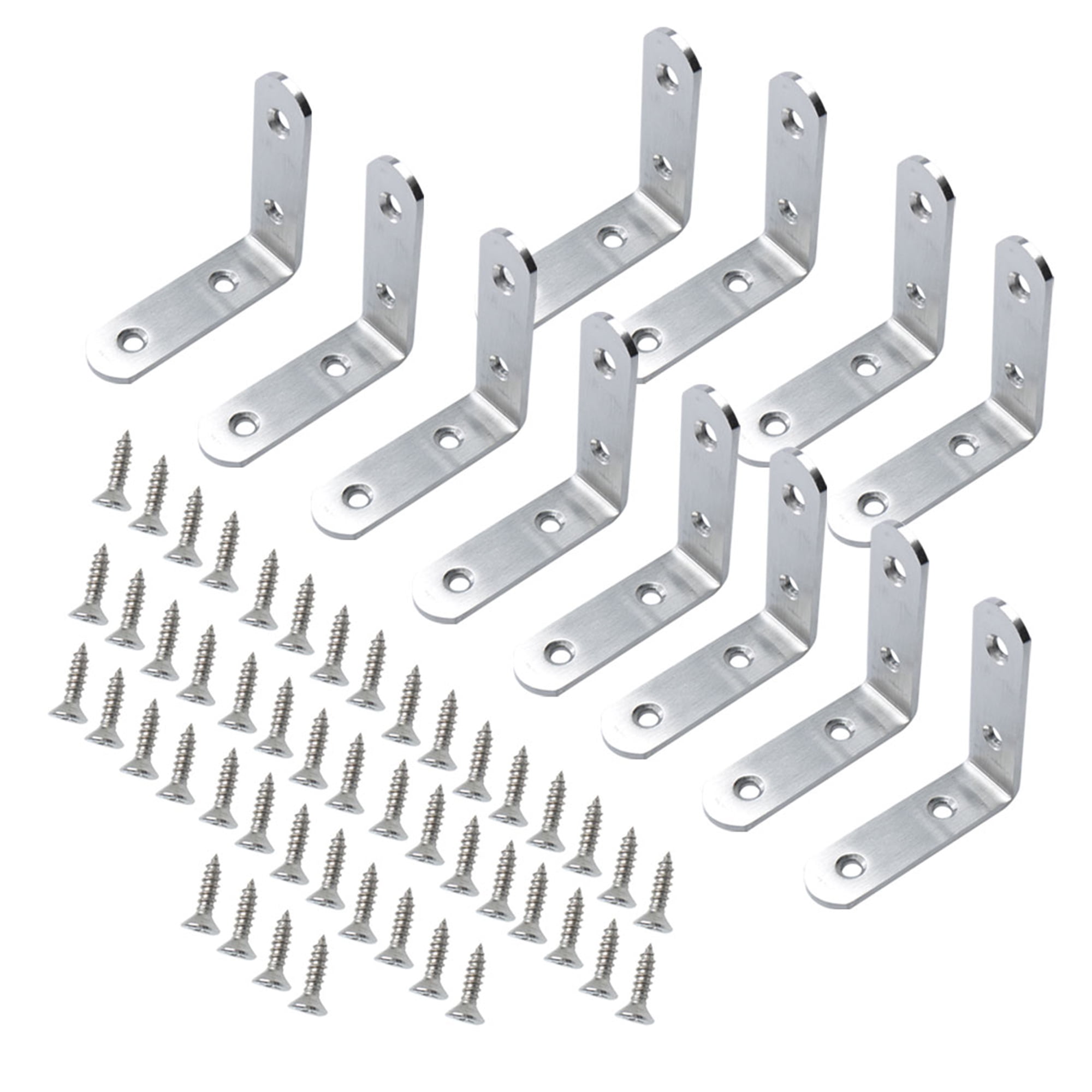 Uxcell X Mm Stainless Steel L Shaped Angle Brackets With Screws