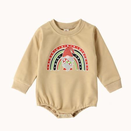 Musuos Baby Christmas Romper Cute Rainbow Gnome Print Long Sleeve Round Neck One-Piece Bodysuit
Musuos Baby Christmas Romper Cute Rainbow Gnome Print Long Sleeve Round Neck One-Piece Bodysuit