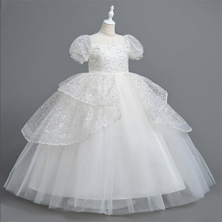 Girls Dress Toddler Short Sleeve Formal Dress Girls Summer Short Sleeve Ruffled Lace Round-Neck Embroidery Mesh Princess Bow Skirt White 12 Years
Girls Dress Toddler Short Sleeve Formal Dress Girls Summer Short Sleeve Ruffled Lace Round-Neck Embroidery Mesh Princess Bow Skirt White 12 Years