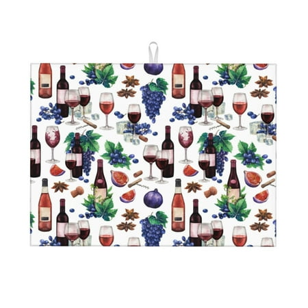 Large Dish Drying Mats for Kitchen Counter - Wine Print No.J911 18x24In Anti-Slip Absorbent Microfiber Drying Mat for Kitchen Counter Mat Dish Rack Mat with Hanging Loop
Large Dish Drying Mats for Kitchen Counter - Wine Print No.J911 18x24In Anti-Slip Absorbent Microfiber Drying Mat for Kitchen Counter Mat Dish Rack Mat with Hanging Loop