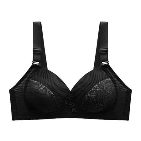 Yubnlvae Women s New Pattern Ribless Large Strap Jacquard Four Comfort Bra