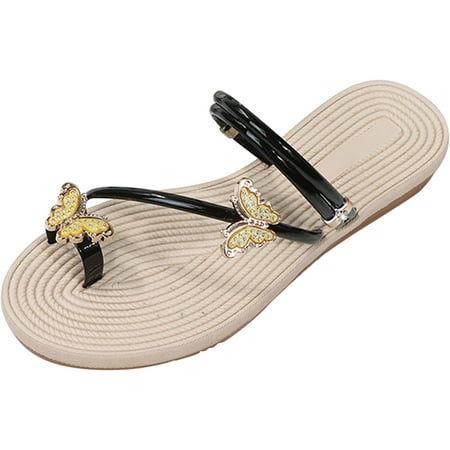 Ladies Fashion Summer Butterfly Cover Toe Straw Bottom Flat Beach Sandals Womens Sandals with Back Strap (Gold 8)
Ladies Fashion Summer Butterfly Cover Toe Straw Bottom Flat Beach Sandals Womens Sandals with Back Strap (Gold 8)