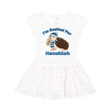 Inktastic Hanukkah Hedgehog I m Excited For Hanukkah Gift Toddler Girl Dress