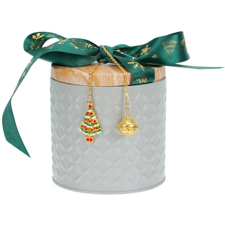 1Pc Festival Tinplate Candy Jar Christmas Eve Present Box Decorative Tea Can
