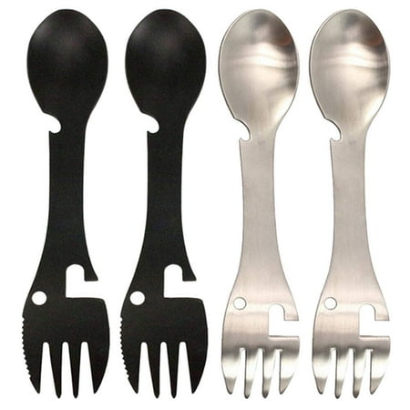 4pcs Multi-functional Camping Sporks Stainless Steel Functional Camping Spoon Forks
4pcs Multi-functional Camping Sporks Stainless Steel Functional Camping Spoon Forks