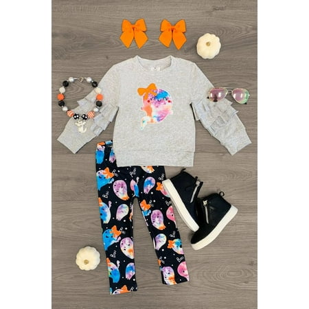 IZhansean Toddler Baby Girl Outfits Ghost Print Long Sleeve Ruffle T-Shirt Tops Flared Pants Set Gray 4-5 Years
IZhansean Toddler Baby Girl Outfits Ghost Print Long Sleeve Ruffle T-Shirt Tops Flared Pants Set Gray 4-5 Years