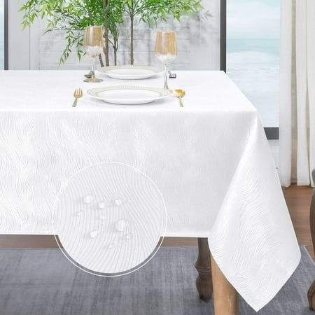 XIACOCO-Jacquard Rectangle Tablecloth Swirl Design Waterproof Stain Resistant Table Cover Wrinkle Free Heavy Weight Table Cloths For Dinner/Parties/Holiday - 60 X 104 Inch White
XIACOCO-Jacquard Rectangle Tablecloth Swirl Design Waterproof Stain Resistant Table Cover Wrinkle Free Heavy Weight Table Cloths For Dinner/Parties/Holiday - 60 X 104 Inch White