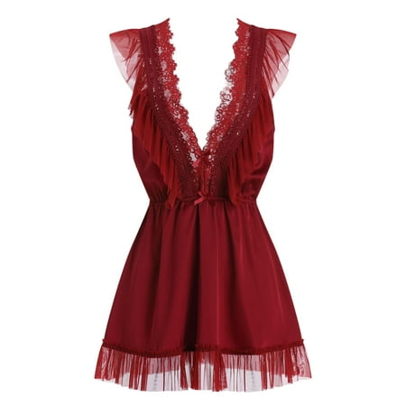 Odeerbi Sexy Lingerie for Women Fashion Erotic Fishnets Lace Hollow Deep V Bow Backless Nightdress Dress Red
Odeerbi Sexy Lingerie for Women Fashion Erotic Fishnets Lace Hollow Deep V Bow Backless Nightdress Dress Red