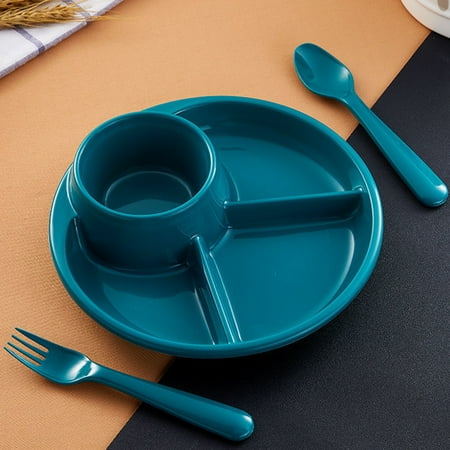 Goodhd Dinner plates Three separate plastic plates for household children adult