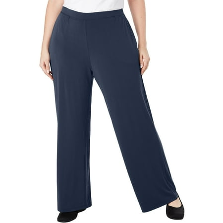 Woman Within Plus Size Simply Special Knit Wide Leg Pant