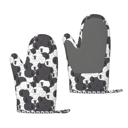 Zufioo Black And White Sheeps Print Silicone Anti-Scalding Gloves Kitchen Hanging Rope Gloves Kitchen Utensils Suitable for Barbecue Baking Cooking
Zufioo Black And White Sheeps Print Silicone Anti-Scalding Gloves Kitchen Hanging Rope Gloves Kitchen Utensils Suitable for Barbecue Baking Cooking