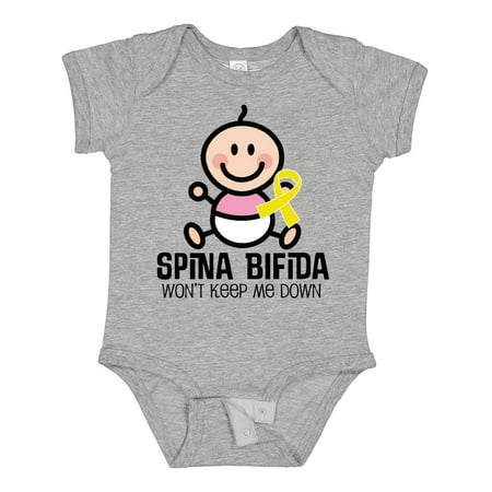 Inktastic Spina Bifida Baby Girl Awareness Ribbon Gift Baby Girl Bodysuit