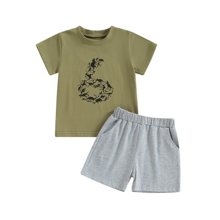 BABAMOON Toddler Baby Boys Summer Clothes Short Sleeve Dinosaur Print Tops + Elastic Waist Shorts Outfits
BABAMOON Toddler Baby Boys Summer Clothes Short Sleeve Dinosaur Print Tops + Elastic Waist Shorts Outfits