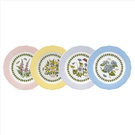 PORTMEIRION BOTANIC GARDEN TERRACE Scalloped edge dessert plates asst set of 4