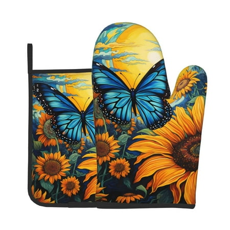 KLL Colorful Cloud Butterfly Sunflower Pattern Oven Mitts and Pot Holders 2pcs Sets for Kitchen Oven Mitt Heat Resistant 536°F Oven Gloves for Kitchen Cooking and Baking
KLL Colorful Cloud Butterfly Sunflower Pattern Oven Mitts and Pot Holders 2pcs Sets for Kitchen Oven Mitt Heat Resistant 536°F Oven Gloves for Kitchen Cooking and Baking