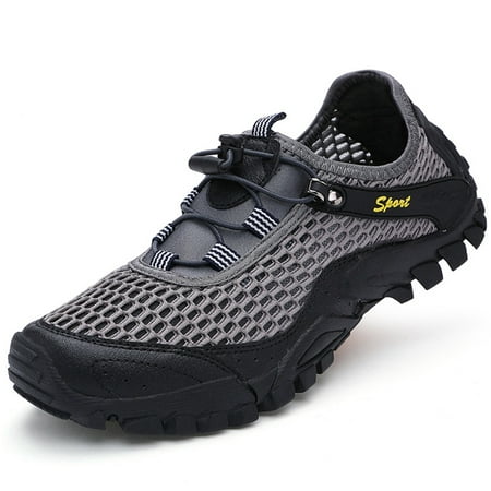 Men s Mesh Breathable Hiking Shoes Running Sneakers Outdoor Shock Absorption
