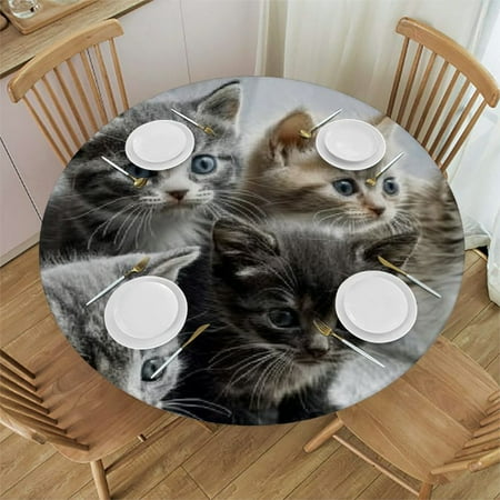 Cute Cat Round Table Cover Stain Resistant Washable Indoor Outdoor Dining Parties 100% Polyester Fiber 54-58
Cute Cat Round Table Cover Stain Resistant Washable Indoor Outdoor Dining Parties 100% Polyester Fiber 54-58