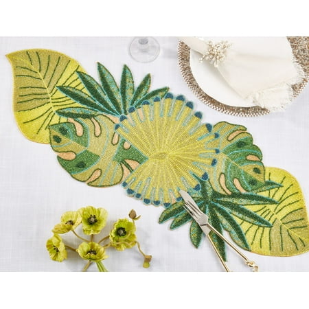 Fennco Styles Hand Beaded Summer Tropical Leaves Table Runner 13 W x 36 L - Green Palm Leaf Table Cover for Home Décor Holidays Family Gatherings Banquets Special Occasion and Everyday Use…
Fennco Styles Hand Beaded Summer Tropical Leaves Table Runner 13 W x 36 L - Green Palm Leaf Table Cover for Home Décor Holidays Family Gatherings Banquets Special Occasion and Everyday Use…