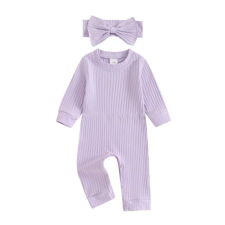 Wilcliar Toddler Baby Girls Romper Solid Color Ribbed Long Sleeve Jumpsuits and Cute Headband Sets
Wilcliar Toddler Baby Girls Romper Solid Color Ribbed Long Sleeve Jumpsuits and Cute Headband Sets