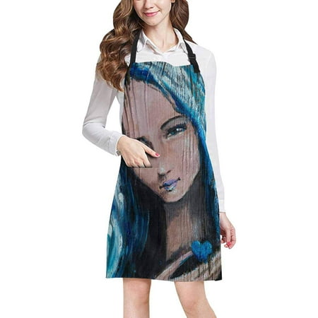 ASHLEIGH Portrait of Woman with Blue Hair Holding Small Heart Home Kitchen Apron for Women Men with Pockets Unisex Adjustable Bib Apron for Cooking Baking Gardening
ASHLEIGH Portrait of Woman with Blue Hair Holding Small Heart Home Kitchen Apron for Women Men with Pockets Unisex Adjustable Bib Apron for Cooking Baking Gardening