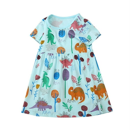 Girls Print Dress Summer Cute Round Neck Cotton Fashion Princess Skirt Children Skirt Dinosaur Print Casual Dress For 7 Years
Girls Print Dress Summer Cute Round Neck Cotton Fashion Princess Skirt Children Skirt Dinosaur Print Casual Dress For 7 Years
