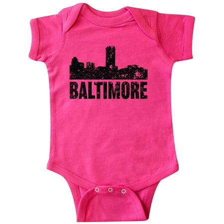 Inktastic Baltimore Skyline Grunge Gift Baby Boy or Baby Girl Bodysuit