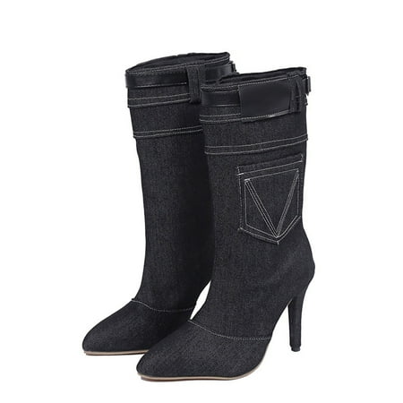 Juebong Boots on Clearance 2023 Women s Blue Denim Boots Denim Stiletto Knee High Heel Boots Warm Winter Dress Boots Pointed Toe High Heels Wedding Party Shoes Denim Booties
Juebong Boots on Clearance 2023 Women s Blue Denim Boots Denim Stiletto Knee High Heel Boots Warm Winter Dress Boots Pointed Toe High Heels Wedding Party Shoes Denim Booties