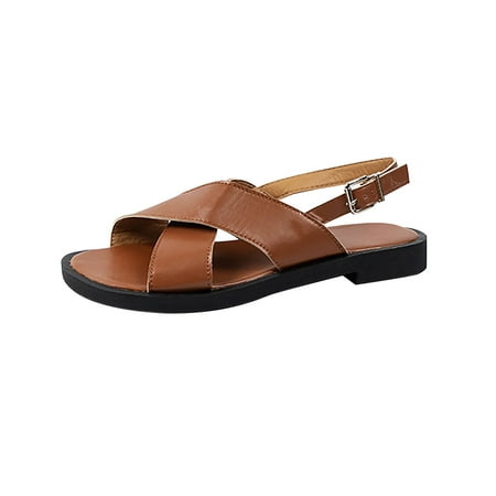 TUOBARR Flat Sandals for Women Summer Ladies Shoes Flat Heel Open Toe Sandals Casual Women s Sandals Brown
TUOBARR Flat Sandals for Women Summer Ladies Shoes Flat Heel Open Toe Sandals Casual Women s Sandals Brown