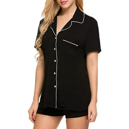 Homadles Women s Soft Pajama Sets- Sole Color Lapel 2 Piece Pjs Shorts Set Black Size S
Homadles Women s Soft Pajama Sets- Sole Color Lapel 2 Piece Pjs Shorts Set Black Size S