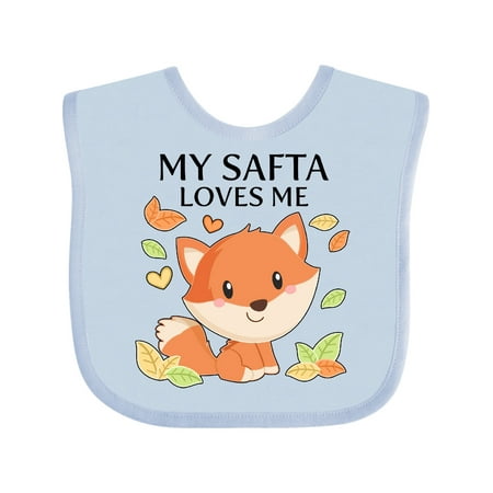 Inktastic My Safta Loves Me- Little Fox Gift Baby Boy or Baby Girl Bib