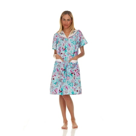 Lati Fashion Women Snaps Front Duster Short Sleeve Female Nightgowns & Sleepshirts Blue Size 2X
Lati Fashion Women Snaps Front Duster Short Sleeve Female Nightgowns & Sleepshirts Blue Size 2X
