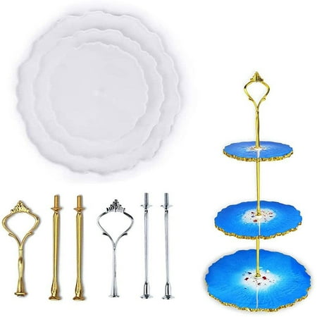 3 Tier Cake Stand Resin Molds Trays Silicone Mold Resin Silicone Casting Mold for DIY Plate Stand
3 Tier Cake Stand Resin Molds Trays Silicone Mold Resin Silicone Casting Mold for DIY Plate Stand