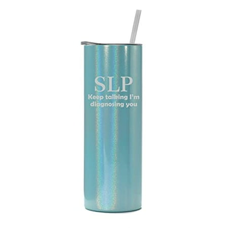 20 oz Skinny Tall Tumbler Stainless Steel Vacuum Insulated Travel Mug Cup With Straw SLP Speech Language Pathologist (Light Blue Iridescent Glitter)
20 oz Skinny Tall Tumbler Stainless Steel Vacuum Insulated Travel Mug Cup With Straw SLP Speech Language Pathologist (Light Blue Iridescent Glitter)