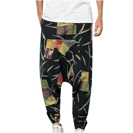 Dadaria Wide Leg Boho Pants for Men Summer Mens Retro Printing Elastic Waist with Pockets Bloomers Loose Long Pants Green L Female
Dadaria Wide Leg Boho Pants for Men Summer Mens Retro Printing Elastic Waist with Pockets Bloomers Loose Long Pants Green L Female