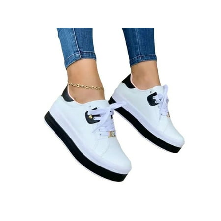 Wazshop Women Sneakers Comfort Walking Shoes Non Slip Flats Low Top Lace Up Skate Shoe Ladies Sneaker Platform Lightweight Black 9
Wazshop Women Sneakers Comfort Walking Shoes Non Slip Flats Low Top Lace Up Skate Shoe Ladies Sneaker Platform Lightweight Black 9